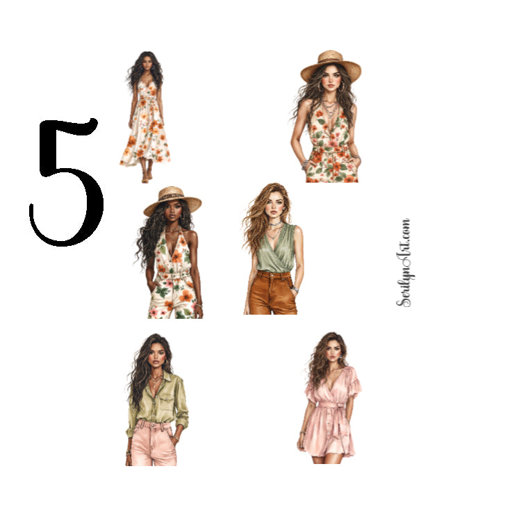 Bohemian Girls Sticker Sheet