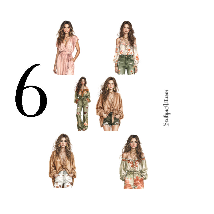 Bohemian Girls Sticker Sheet