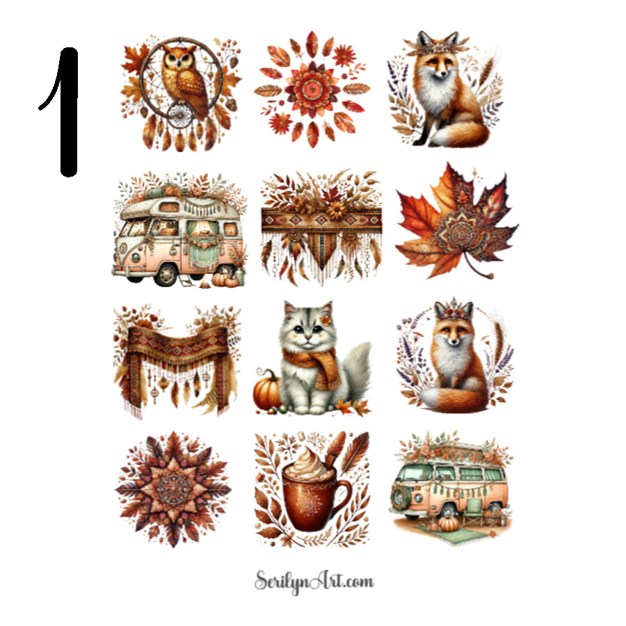 Boho Fall Sticker Sheets