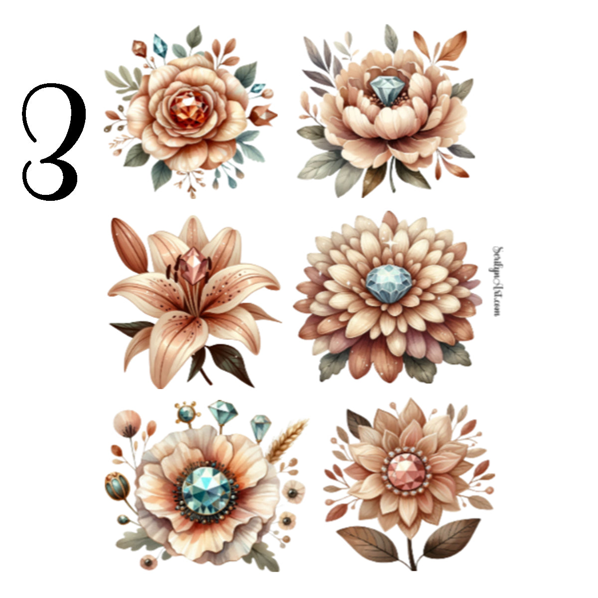 Boho Flowers Sticker Sheet