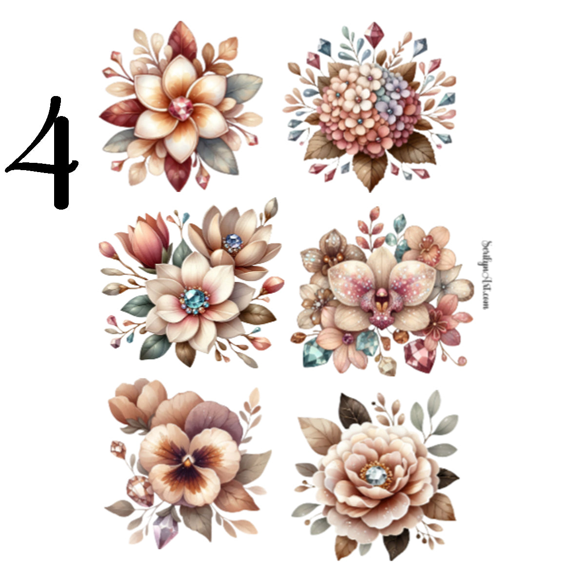 Boho Flowers Sticker Sheet