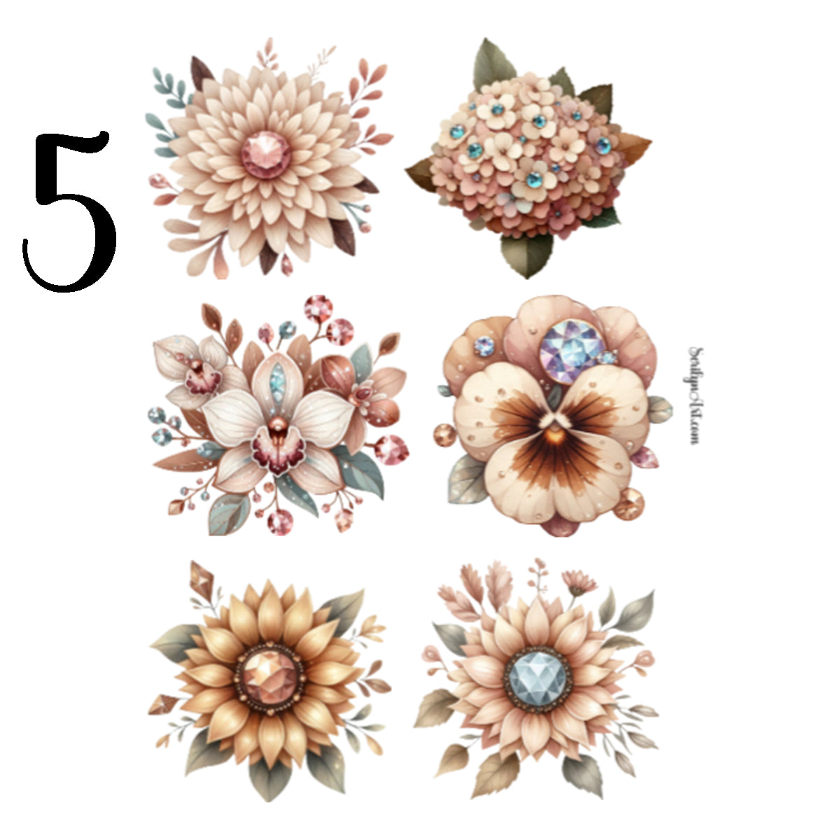 Boho Flowers Sticker Sheet