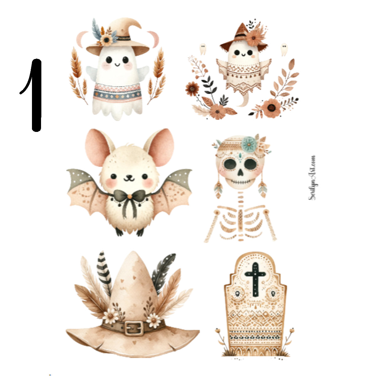 Boho Halloween Sticker Sheet