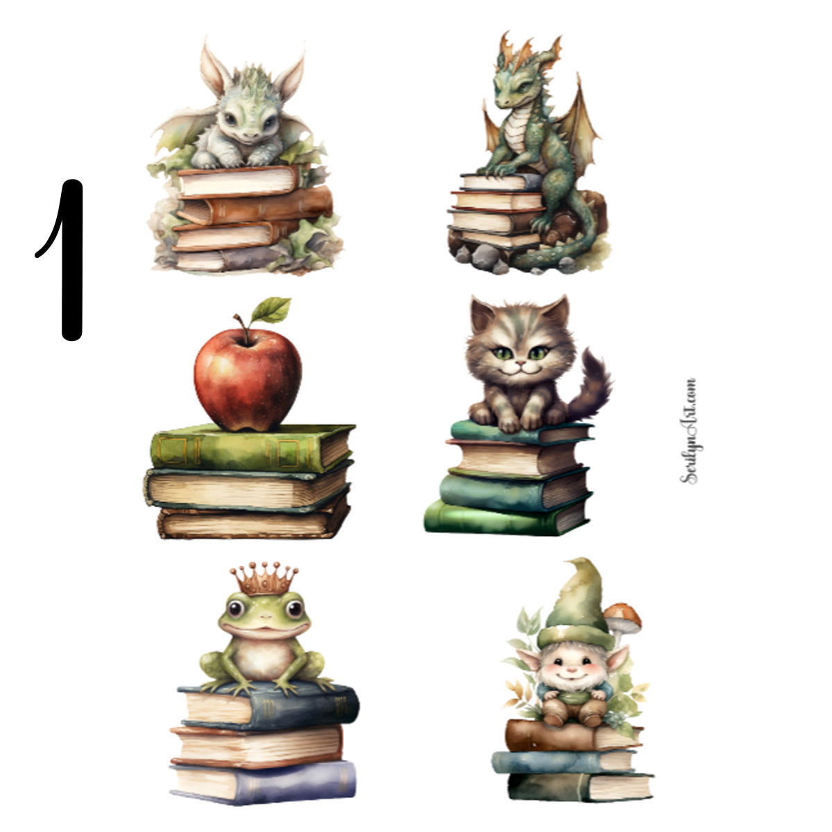 Book Stacks Sticker Sheet