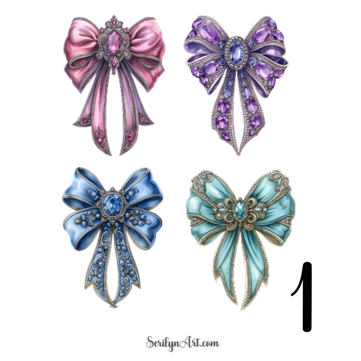 Bow Brooch Sticker Sheet