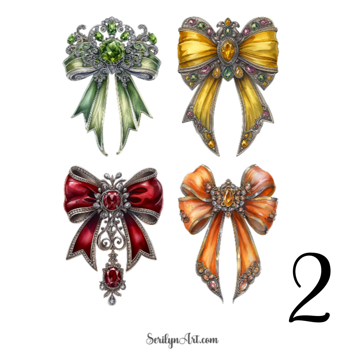 Bow Brooch Sticker Sheet