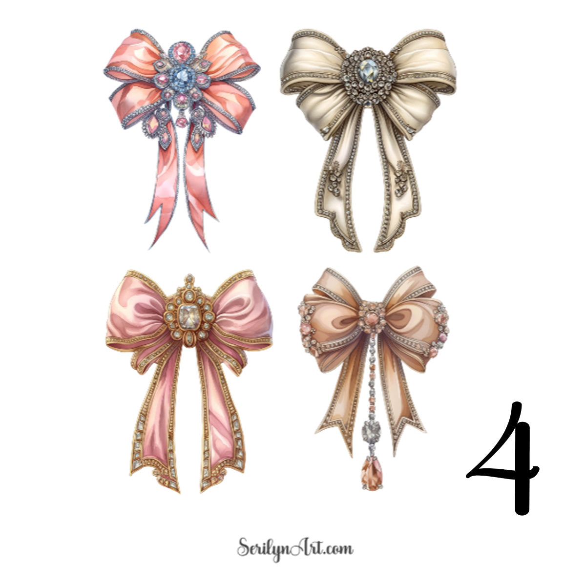 Bow Brooch Sticker Sheet