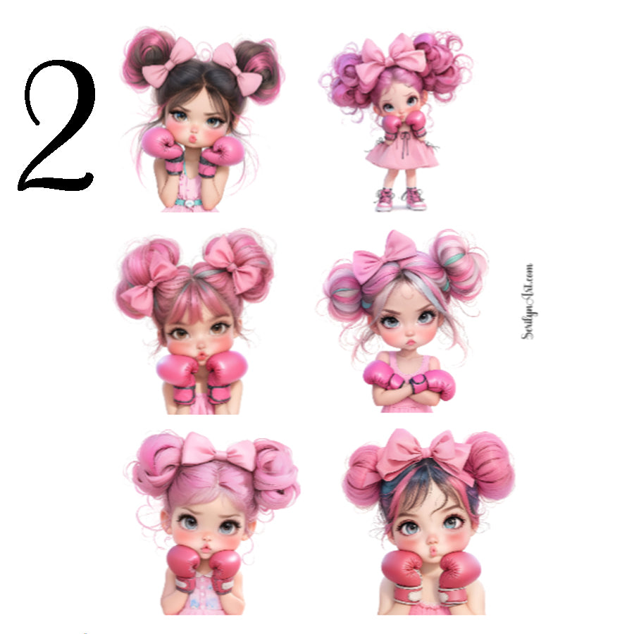 Boxing Girls Sticker Sheet