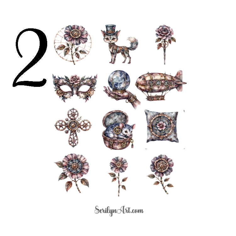 Brass Steampunk Sticker Sheet