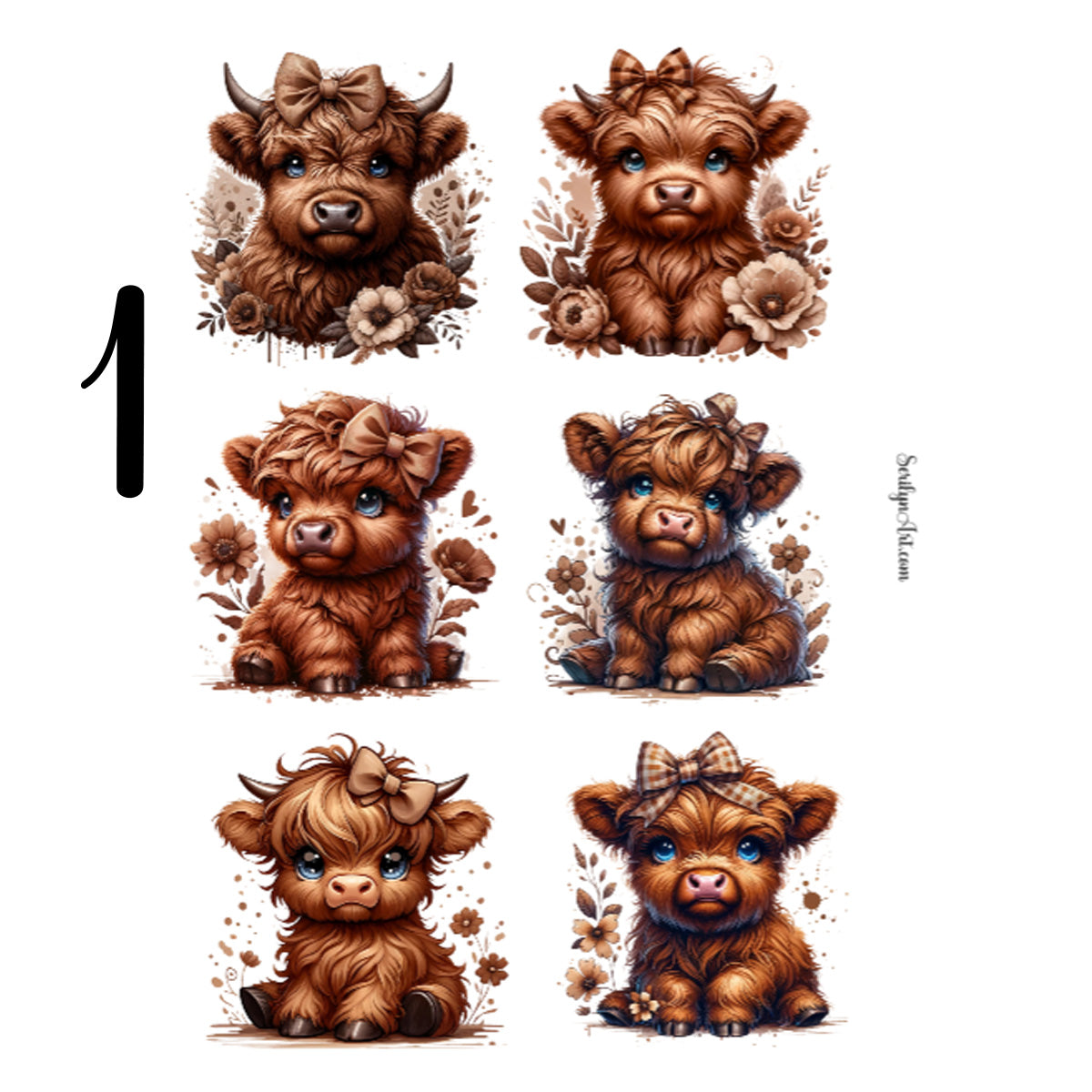 Brown Cows Sticker Sheet