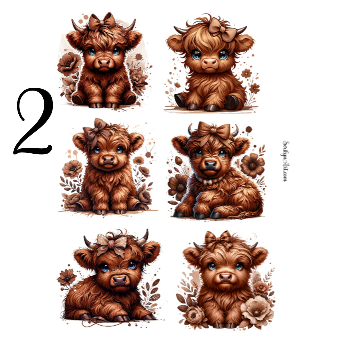 Brown Cows Sticker Sheet