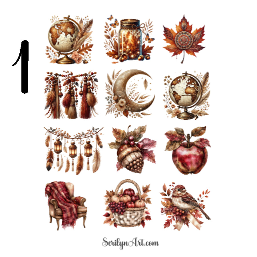 Burgundy Sweater Weather Sticker Sheet