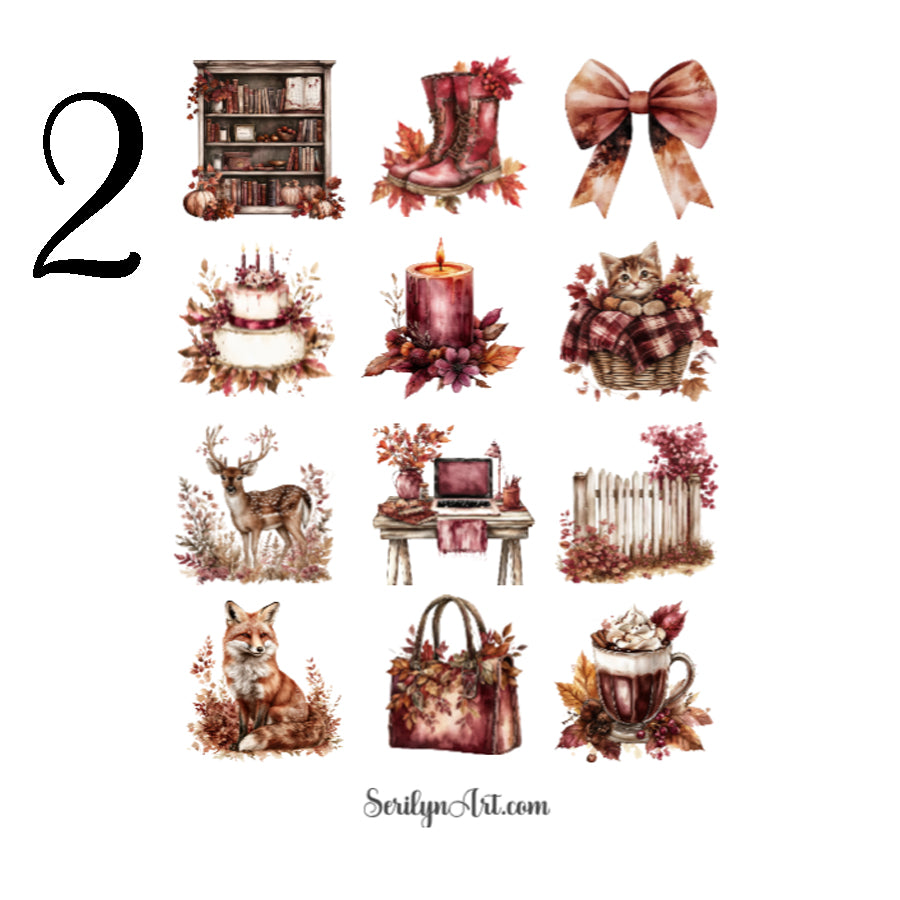 Burgundy Sweater Weather Sticker Sheet