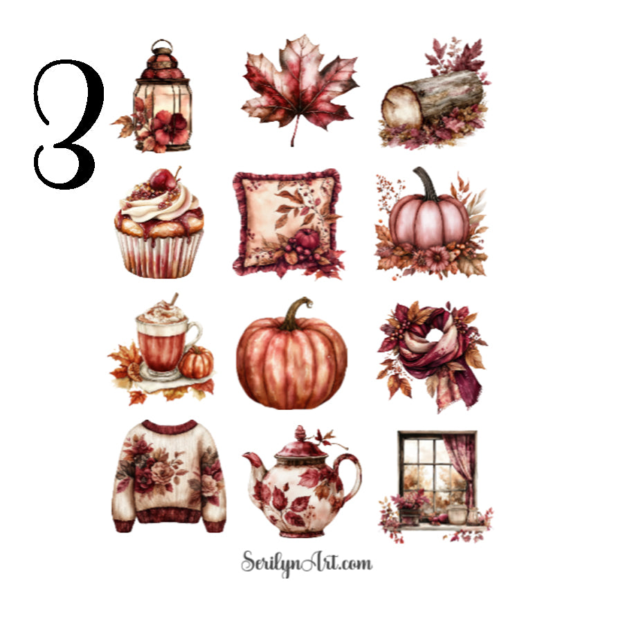 Burgundy Sweater Weather Sticker Sheet