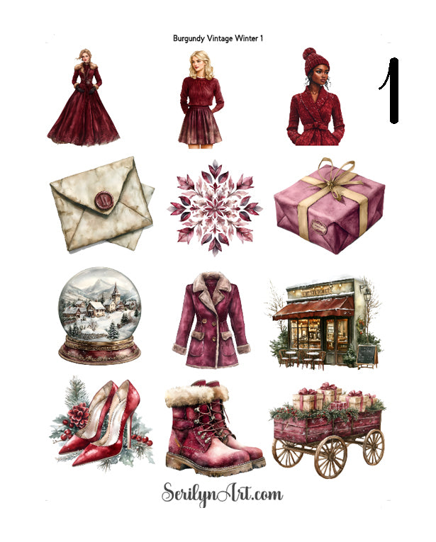 Burgundy Vintage Winter