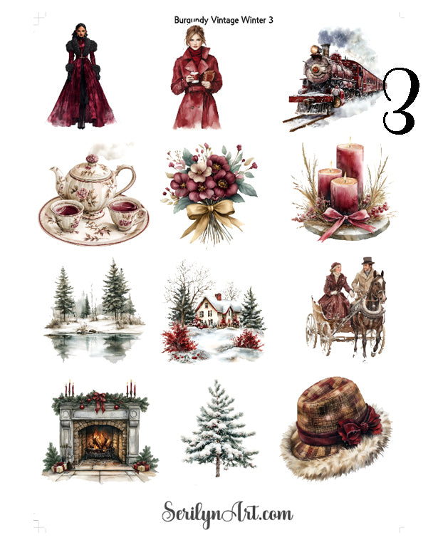 Burgundy Vintage Winter