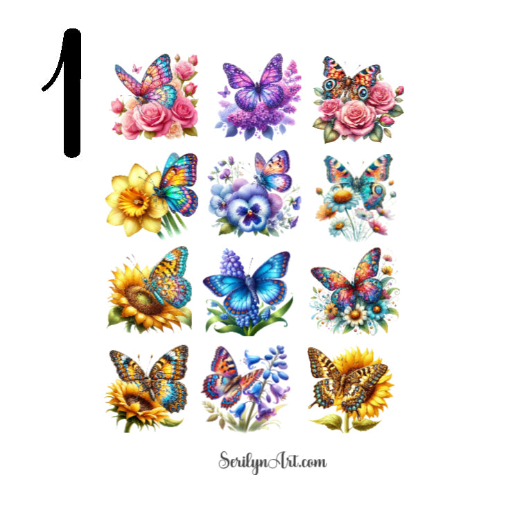 Butterflies and Blooms Sticker Sheet