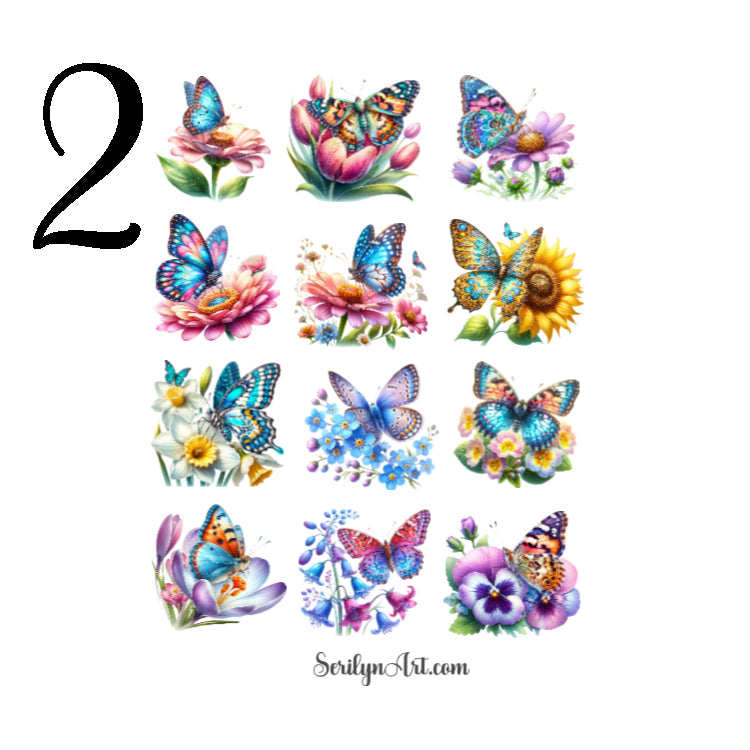 Butterflies and Blooms Sticker Sheet