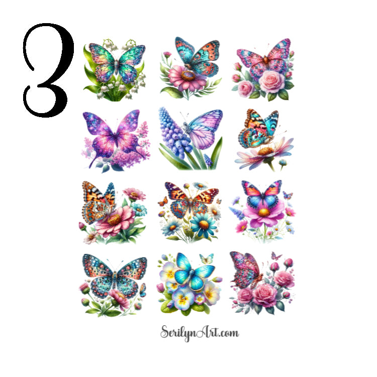 Butterflies and Blooms Sticker Sheet