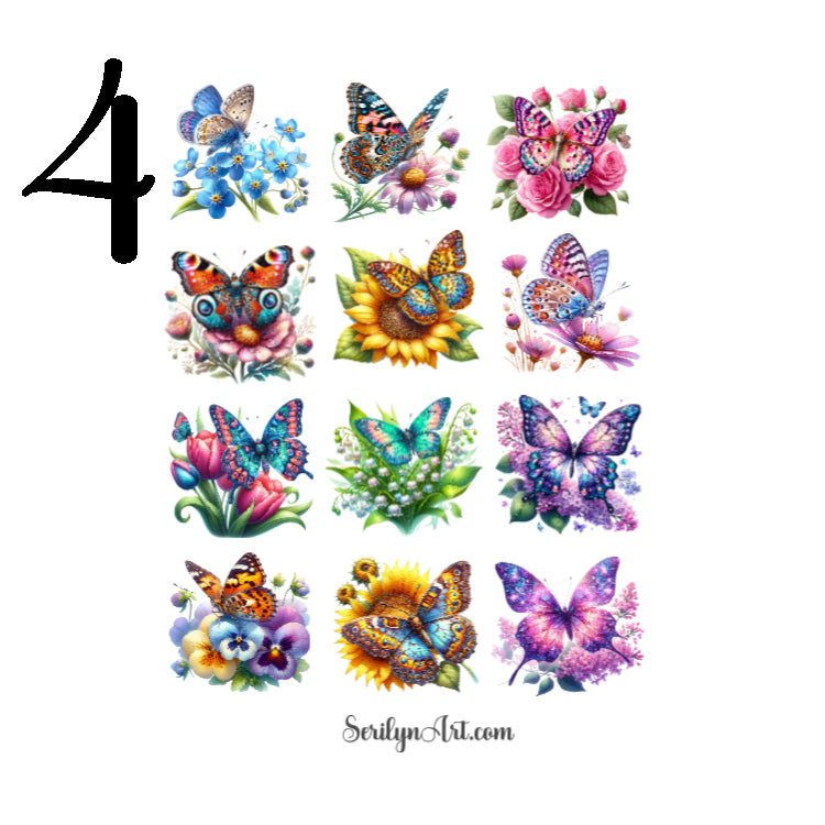 Butterflies and Blooms Sticker Sheet