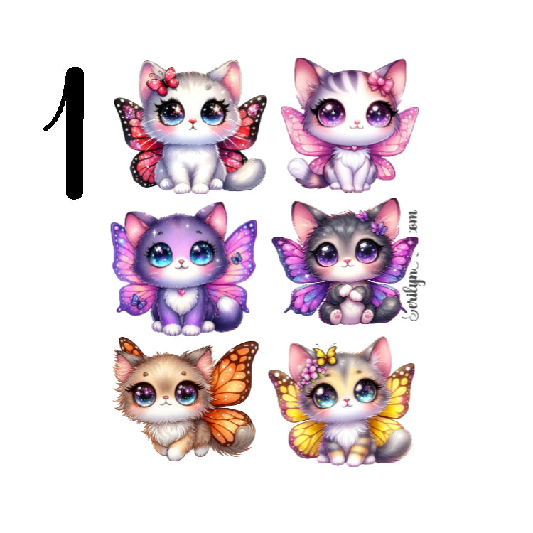 Butterfly Cats Sticker Sheet