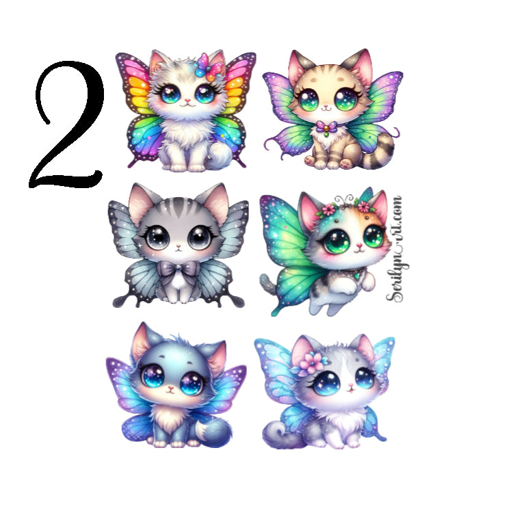 Butterfly Cats Sticker Sheet