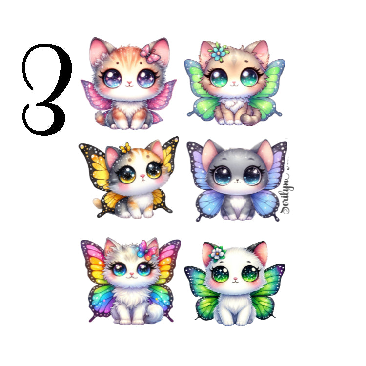 Butterfly Cats Sticker Sheet