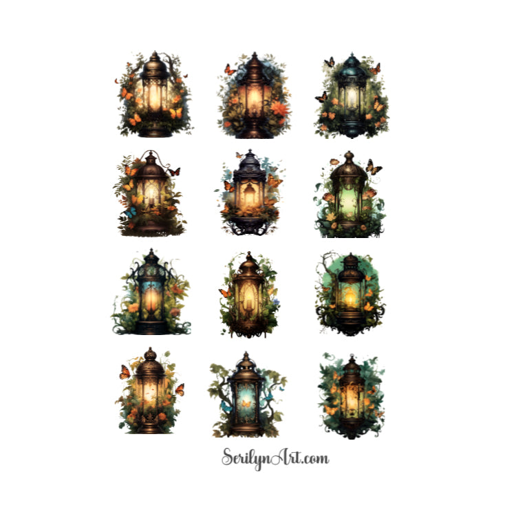 Butterfly Lanterns Sticker Sheet