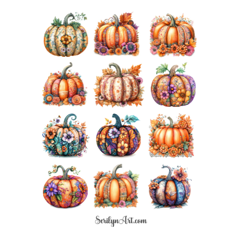 Calico Pumpkins Sticker Sheet