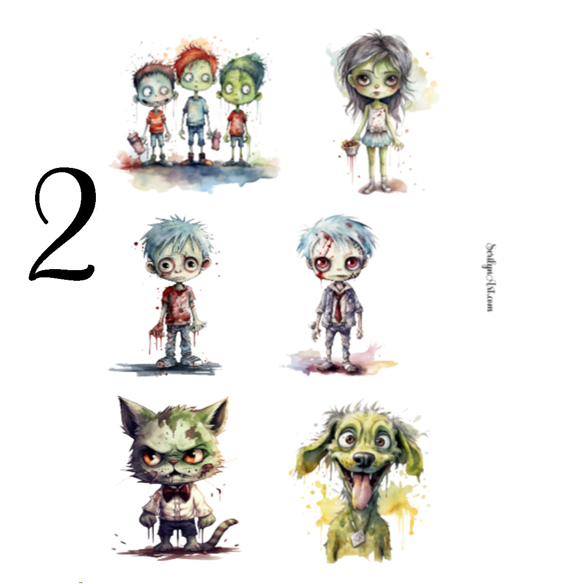 Cartoon Zombies Sticker Sheet