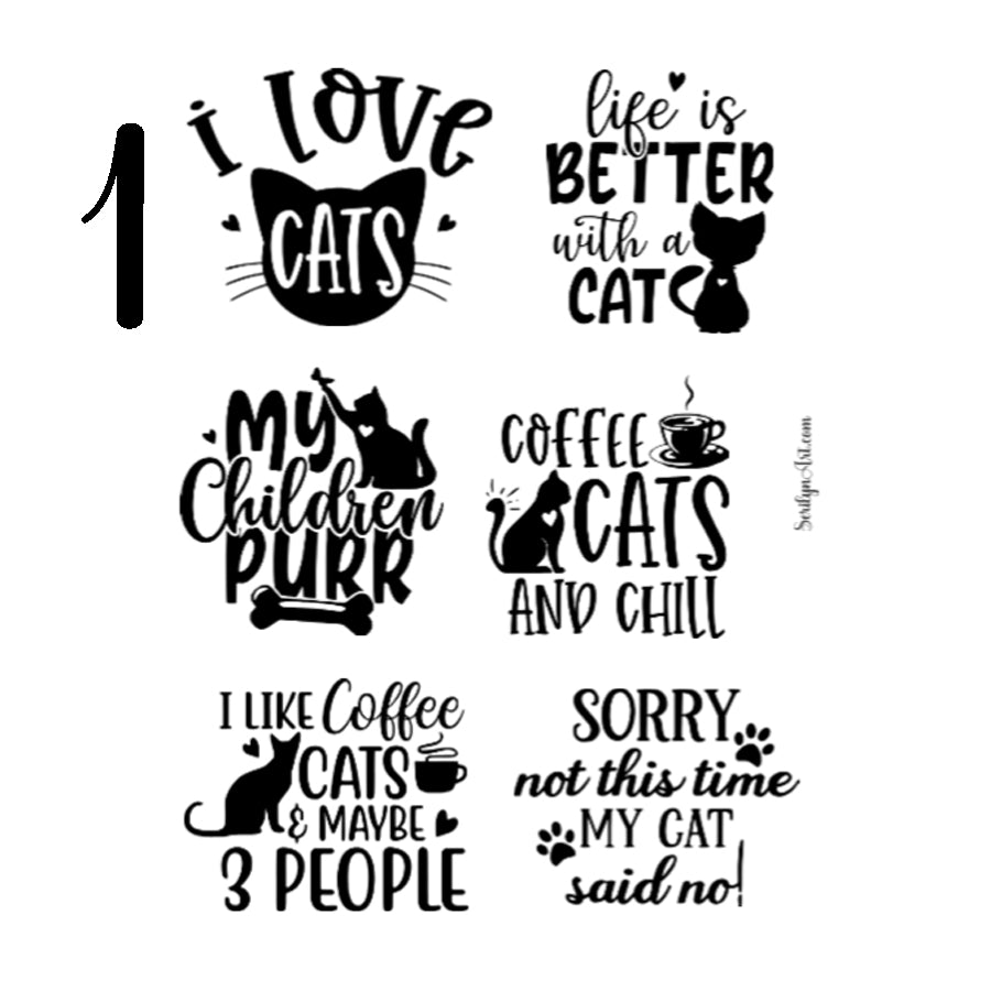 Cat Mom Quotes Sticker Sheet