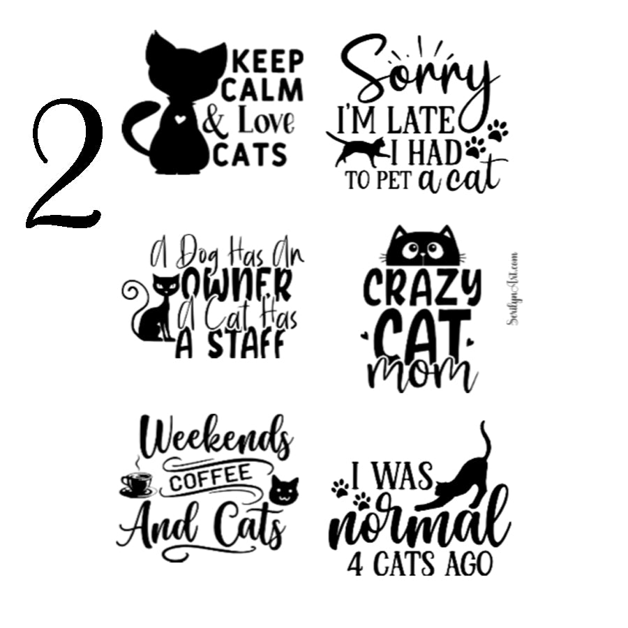 Cat Mom Quotes Sticker Sheet