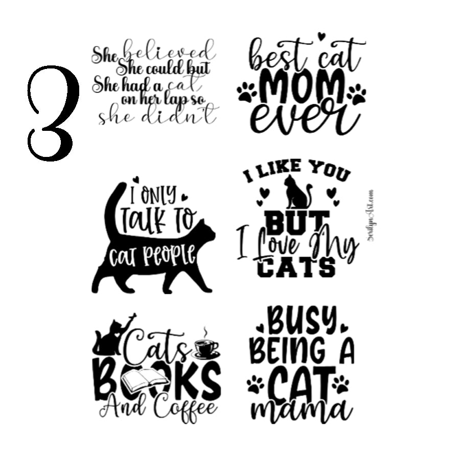 Cat Mom Quotes Sticker Sheet
