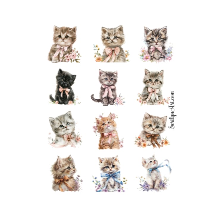 Cats and Flowers Sticker Sheet
