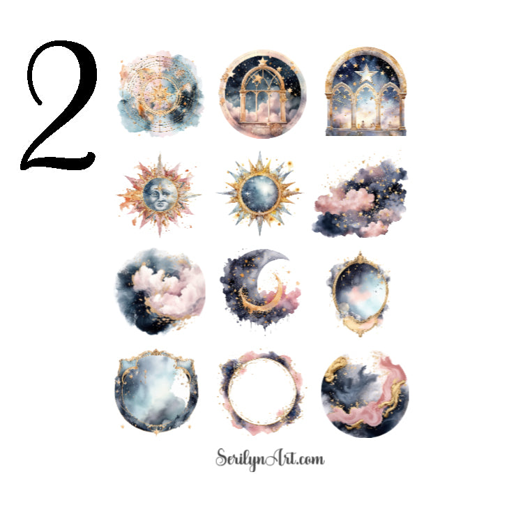 Celestial Moon Sticker Sheet