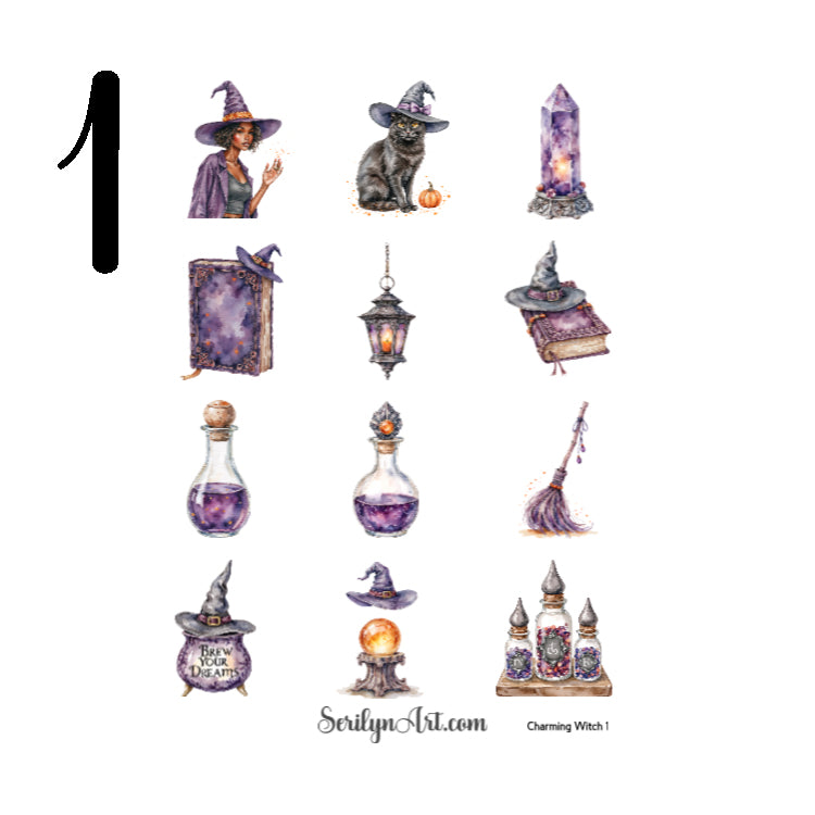 Charming Witch Sticker Sheet