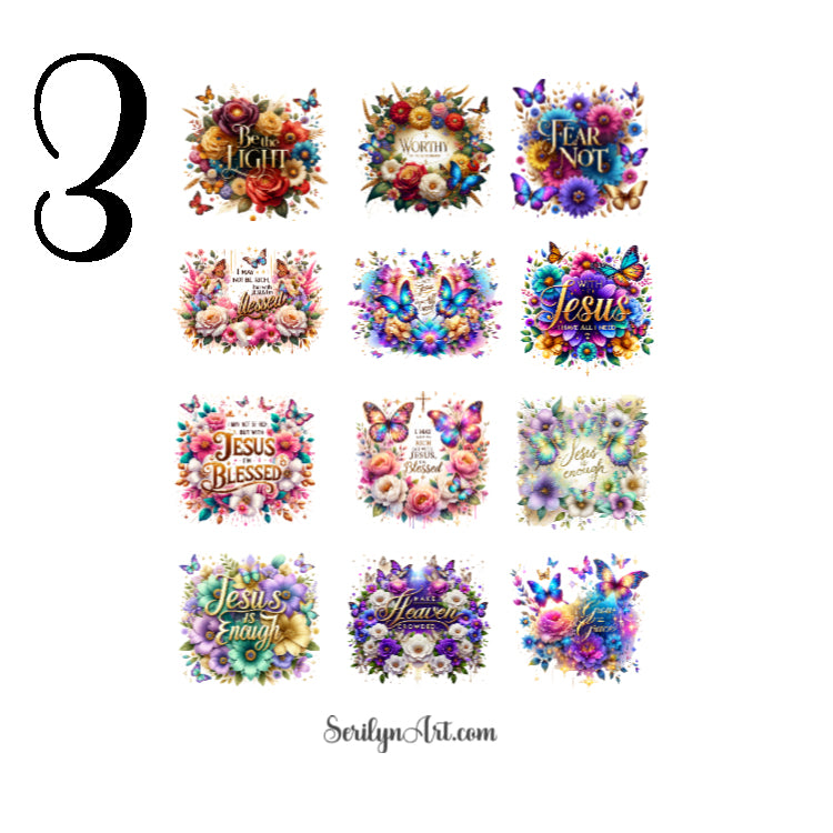 Christian Floral Sticker Sheet