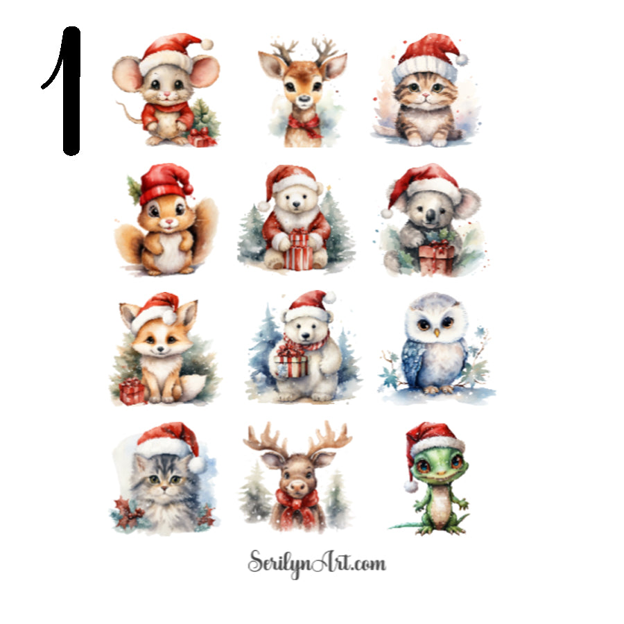 Christmas Animals Sticker Sheet