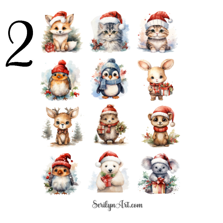 Christmas Animals Sticker Sheet