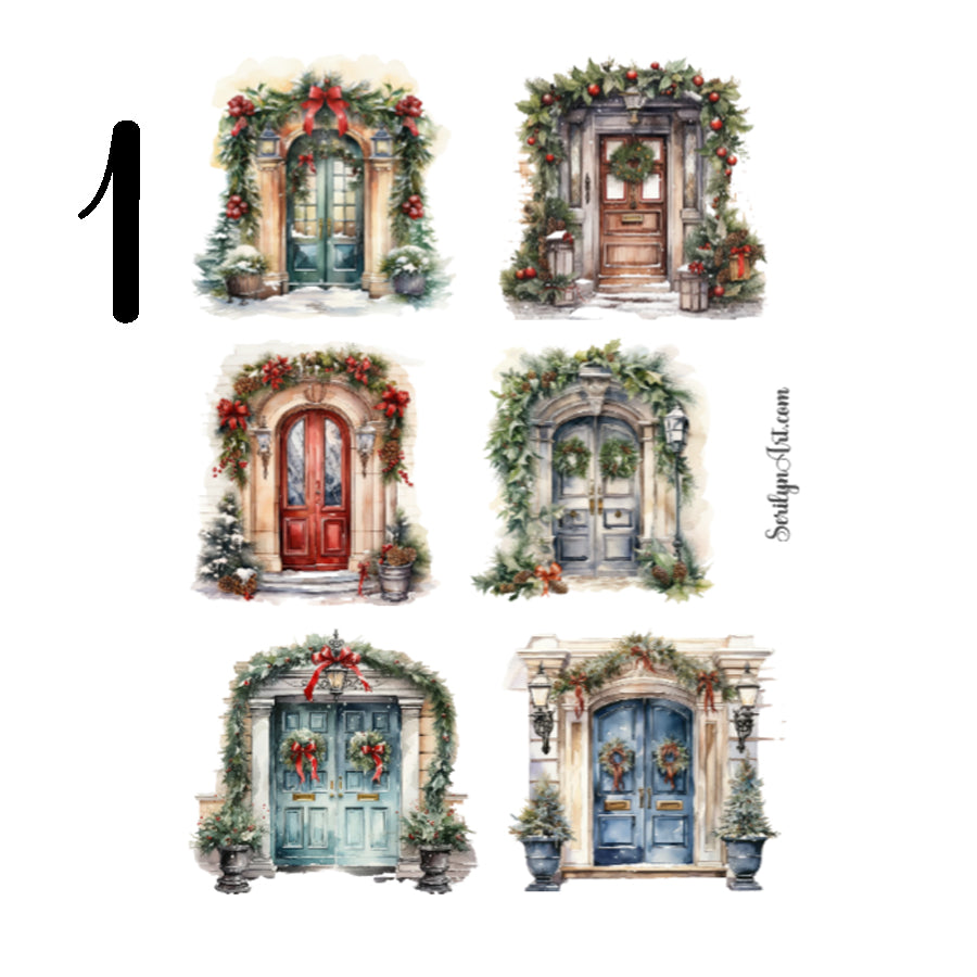 Christmas Doors Sticker Sheet