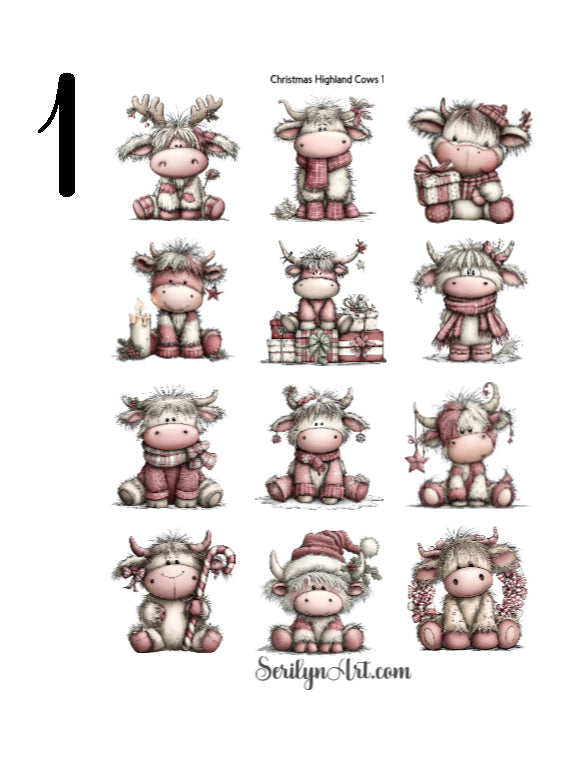 Christmas Highland Cows