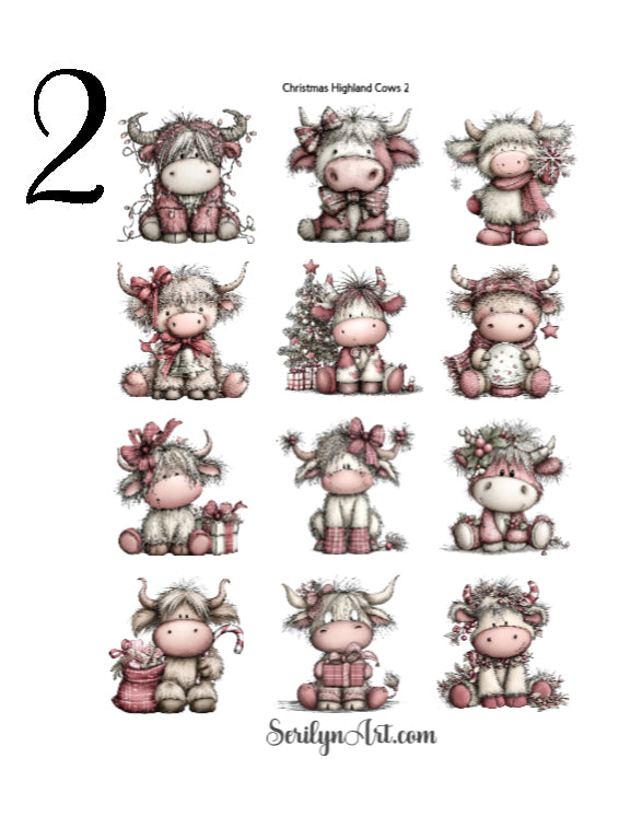 Christmas Highland Cows