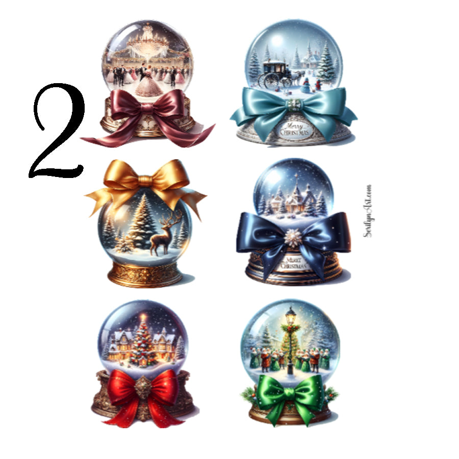 Christmas Snow Globes Sticker Sheet
