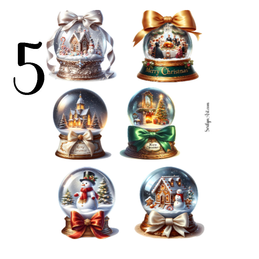 Christmas Snow Globes Sticker Sheet