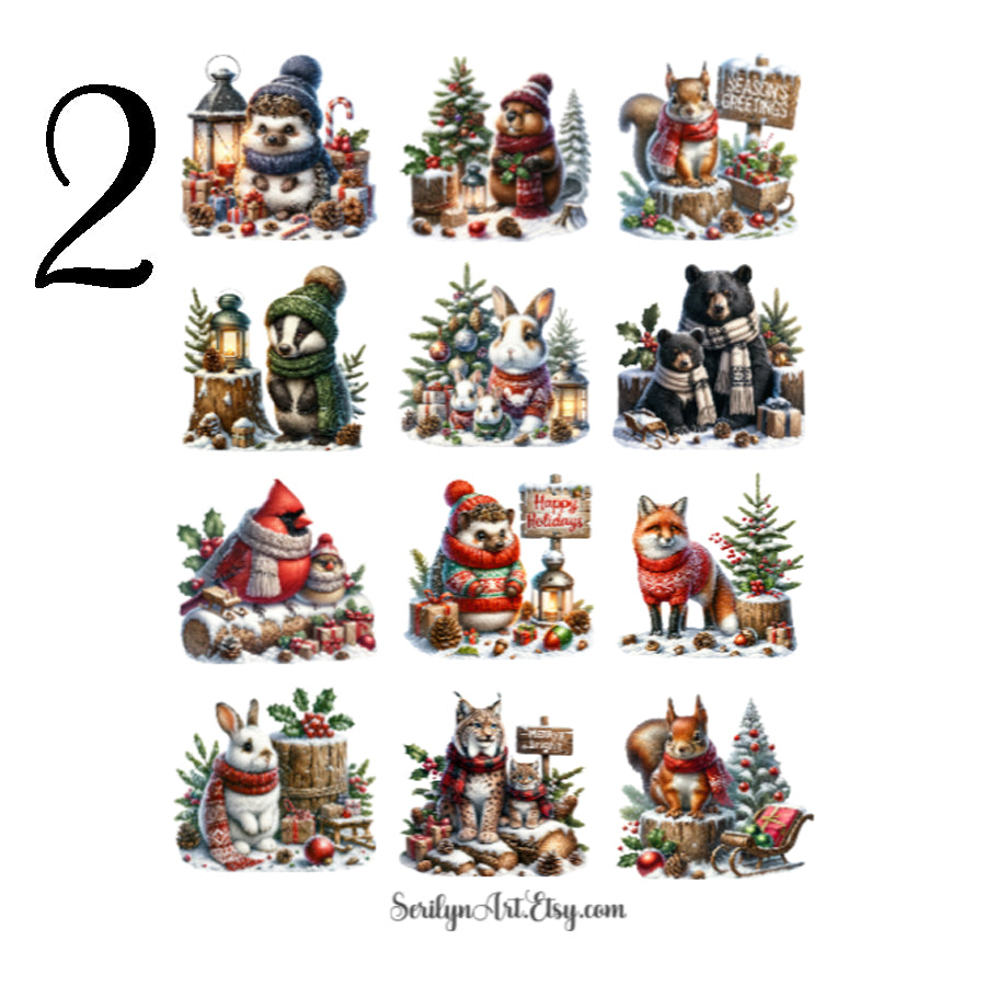 Christmas Woodland Animals Sticker Sheet