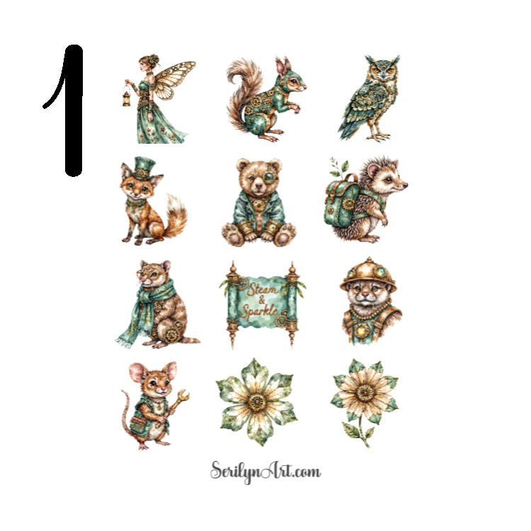 Clockwork Forest Spirits Sticker Sheet