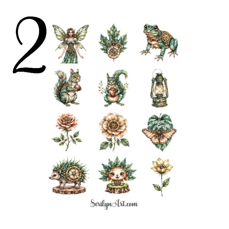 Clockwork Forest Spirits Sticker Sheet