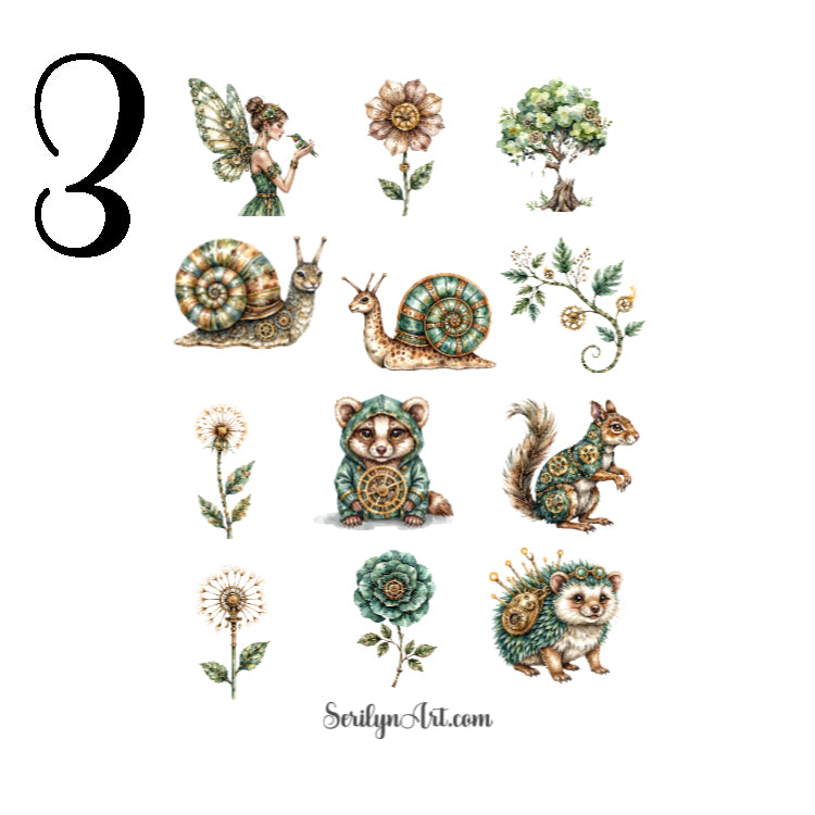 Clockwork Forest Spirits Sticker Sheet