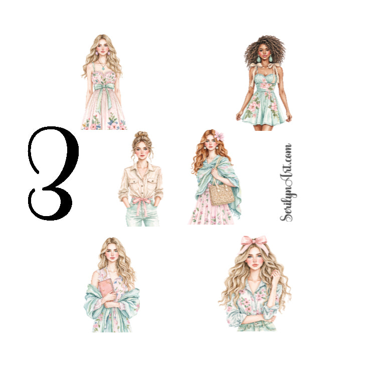 Coastal Letters Sticker Sheet