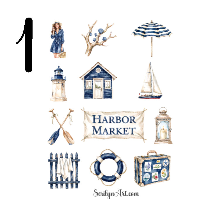 Coastal Vintage Sticker Sheet